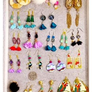 Huge lot of pierced earrings lots of color